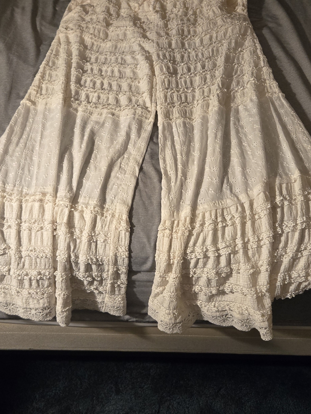 POL Boho Lace Wide-Leg Pants in Cream - Picture 3 of 8